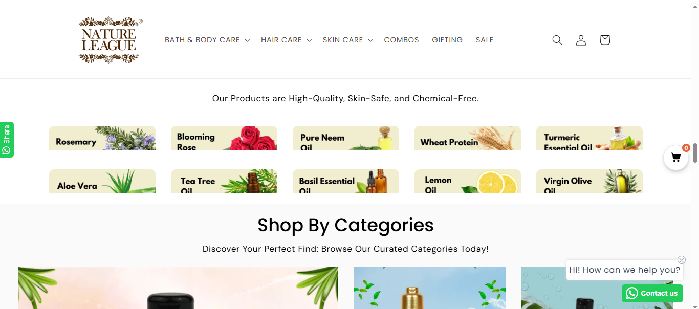 Nature League E-Commerce Website